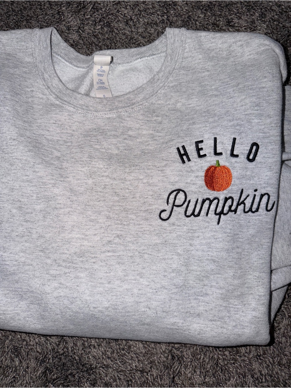 Hello Pumpkin Gray Crewneck Sweatshirt